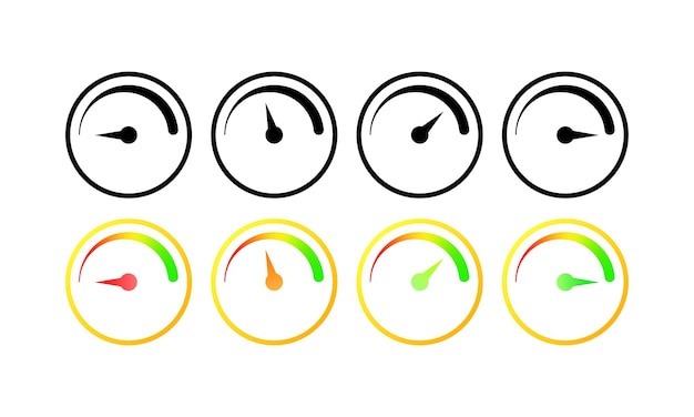 speed flat color download speed vector icons