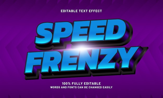 speed frenzy editable text effects with a speed and race theme