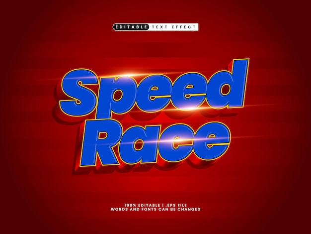 speed race editable text effect in speed and race text style