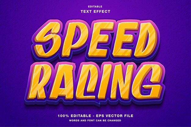 Speed Racing Cartoon Editable Text Effect