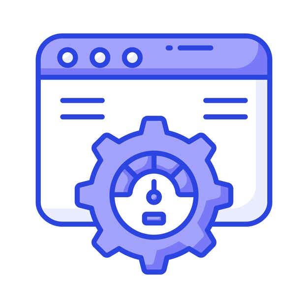 speedometer with webpage amazing icon of website performance
