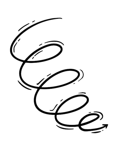Spiral arrow doodle linear