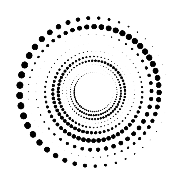 Spiral Dotted design logo Spinning Circle shape Vector illustration