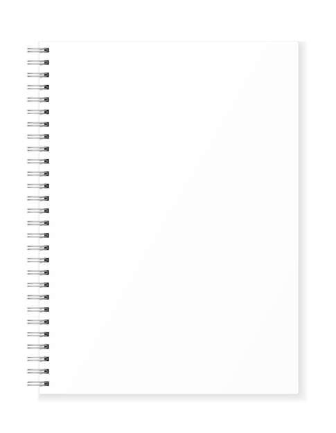 spiral notebook mockup realistic white paper page