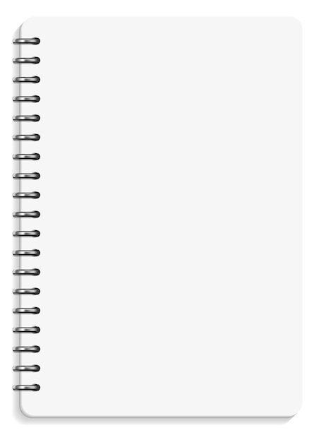 spiral notebook open white blank sheet template
