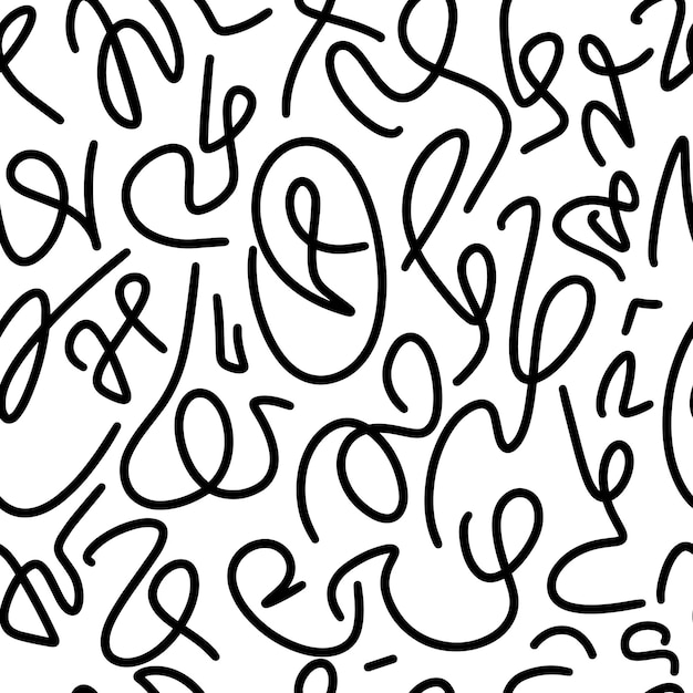 Spiral pattern black An abstract retro pattern of geometric shapes A geometric wave of circles background Vector abstract seamless pattern with a handdrawn round spiral shape made with a brush