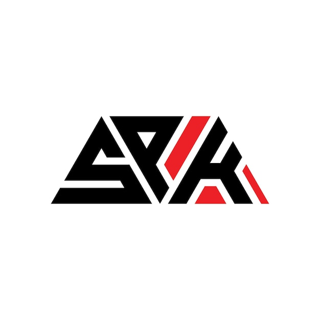 SPK triangle letter logo design with triangle shape SPK triangle logo design monogram SPK triangle vector logo template with red color SPK triangular logo Simple Elegant and Luxurious Logo SPK