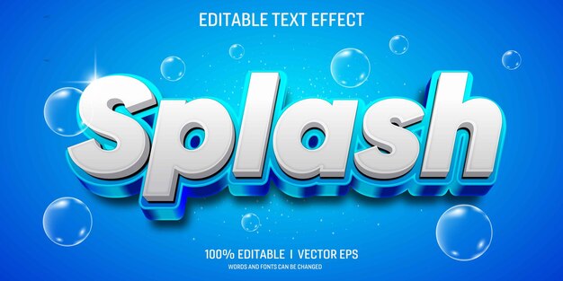 splash vector 3d text effect with modern style design
