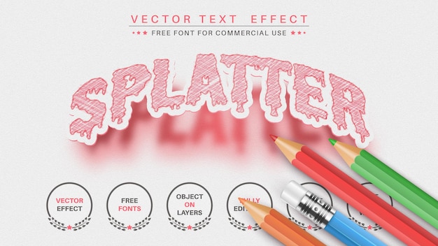 splatter paper editable text effect font style
