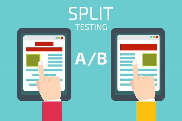 Split testing Concept with tablet computer