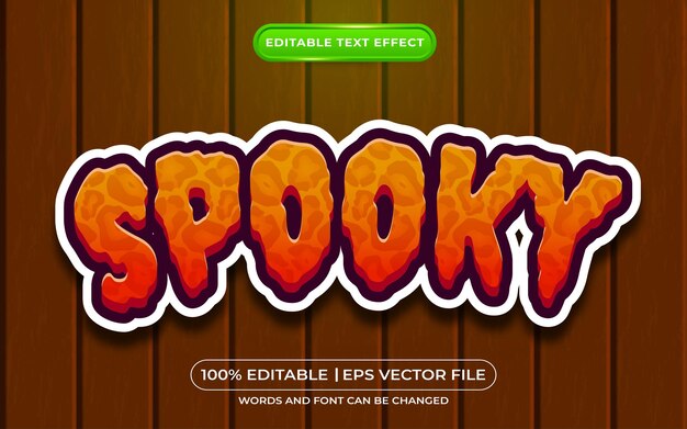 Spooky editable text effect cartoon style