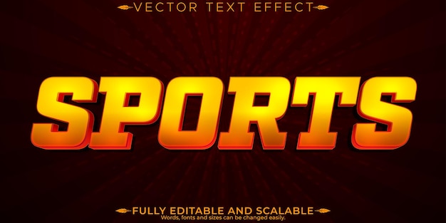sport text effect editable athletic and game customizable font style