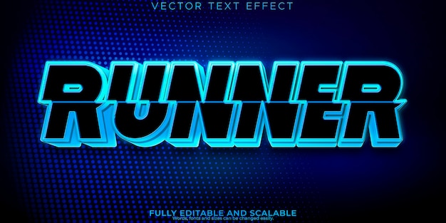 Sport text effect editable runner and speed text style