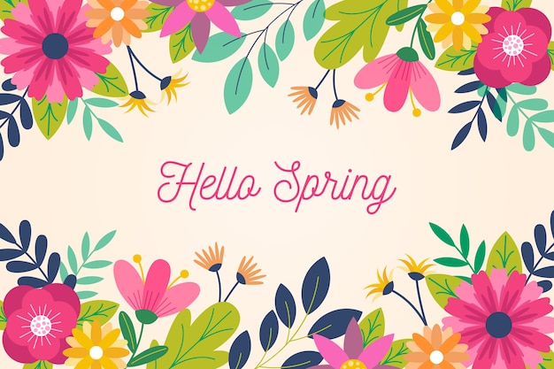 Spring background in flat design