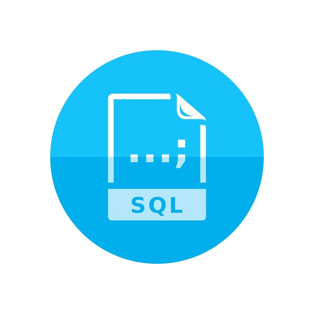 SQL File format icon in flat color circle style Extension database queries data server computer