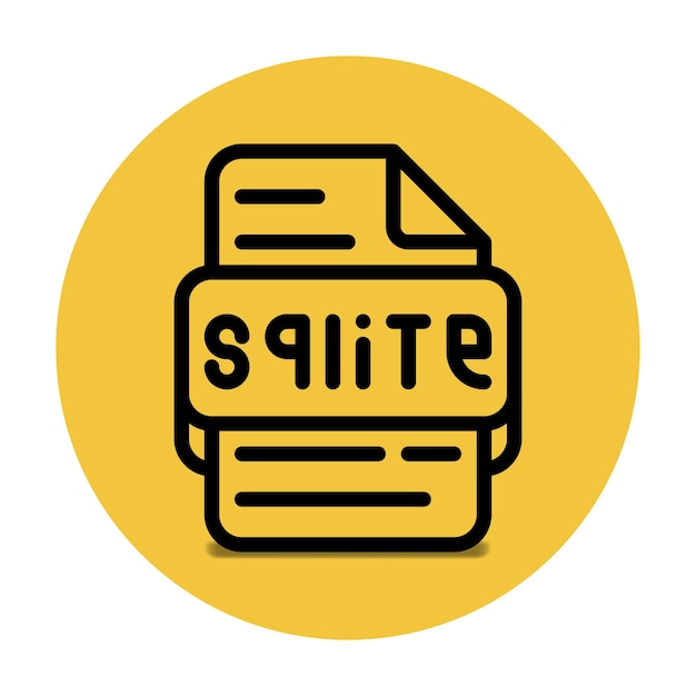 sqlite file type icon files and document format extension with an outline style design