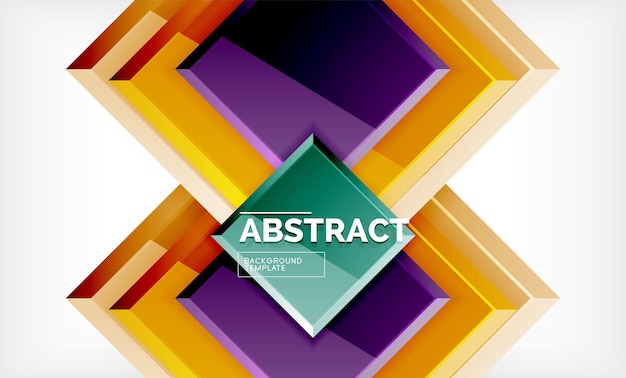 square abstract background glossy geometric design