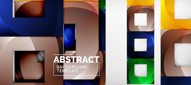 Square background abstract squares on grey business or techno template