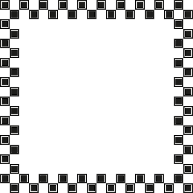 Square border frame Geometric repeating pattern Minimalistic design element Vector