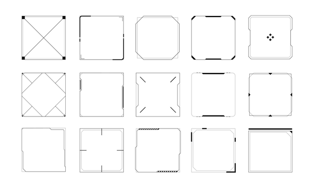 Square frame set technology future interface hud