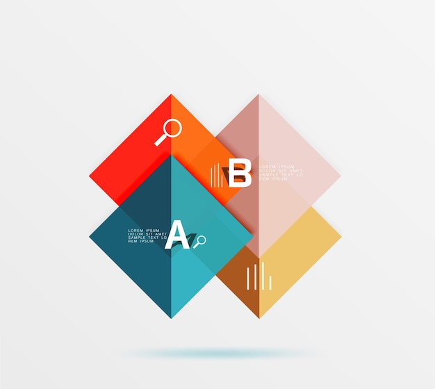 square geometric abstract background vector template background for workflow layout diagram number options or web design