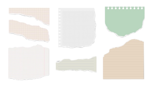 square lined paper torn blank sheets notebook