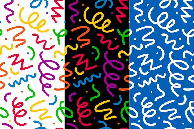 Squiggle line pattern vibrant kids background