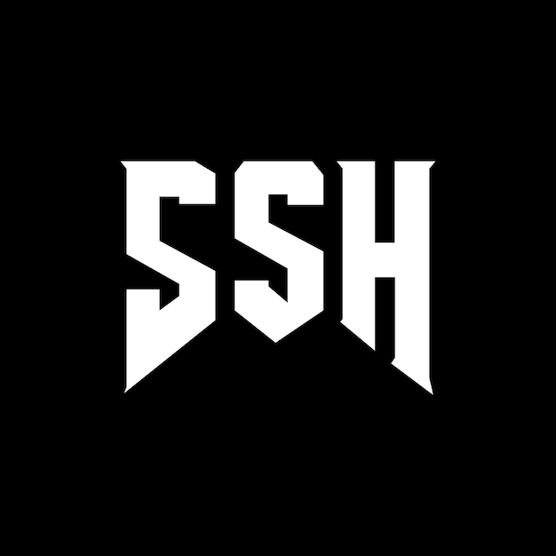 SSH letter logo design for technology company SSH logo design black and white color combination SSH logo SSH vector SSH design SSH icon SSH alphabet SSH typography logo design