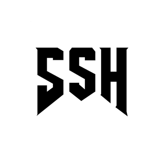 SSH letter logo design for technology company SSH logo design black and white color combination SSH logo SSH vector SSH design SSH icon SSH alphabet SSH typography logo design