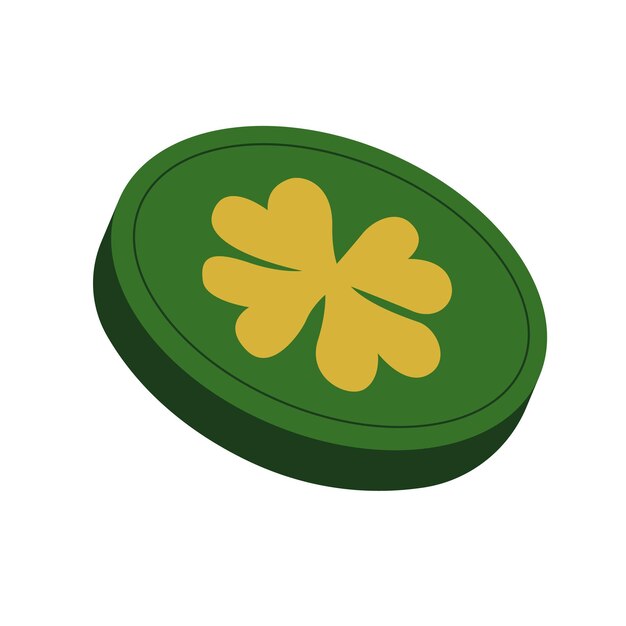 stacked coins featuring clover designs in various colors create a playful representation