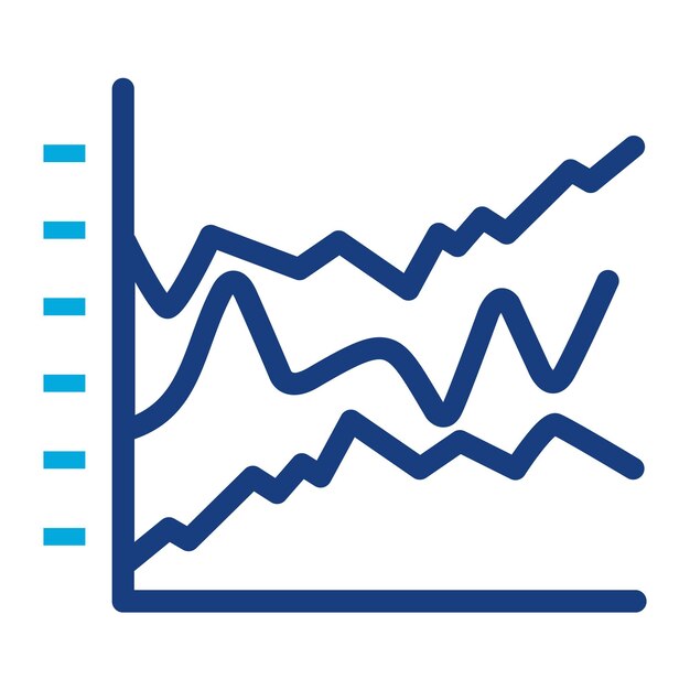 Stacked Graph Duotone Illustration