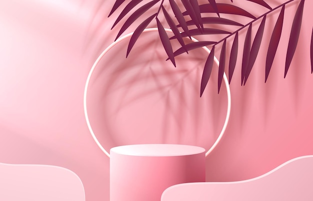 Stage podium with lighting stage podium scene with for award decor element background vector