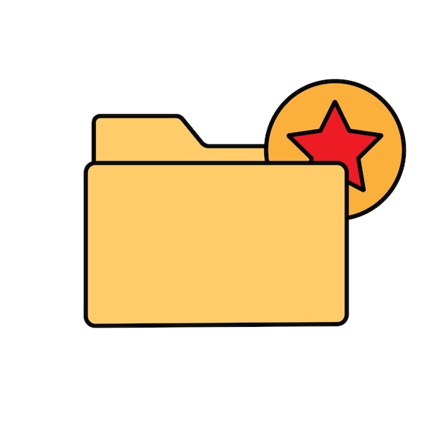 Star File folder vector icon symbol graphic isolated sign web icon design