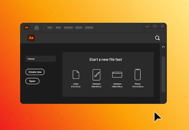 Start Creating a New Project Illustration Getting Started in the Artist Program Interface