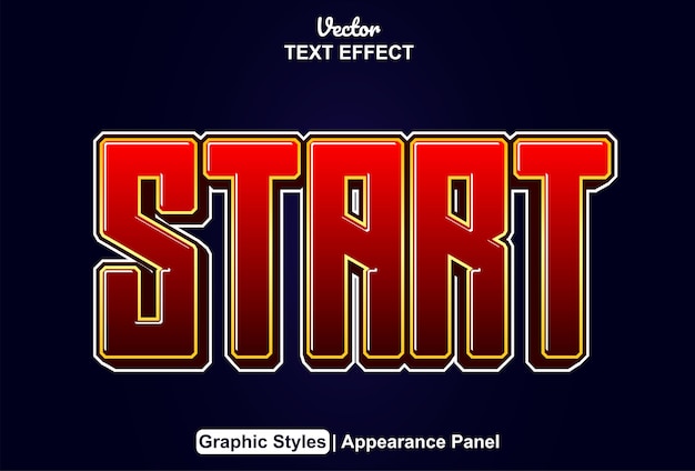 Start text effect with graphic style and editable