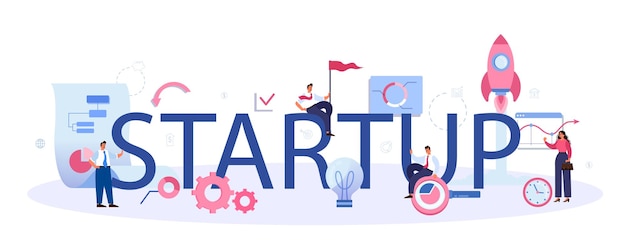 Start up typographic header