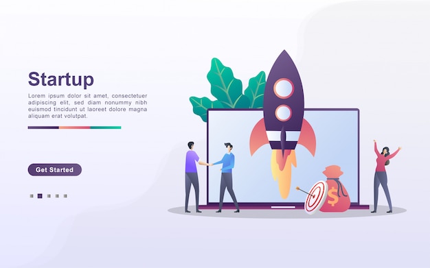 Startup business concept. Business project startup process, idea through planning and strategy, time management. 