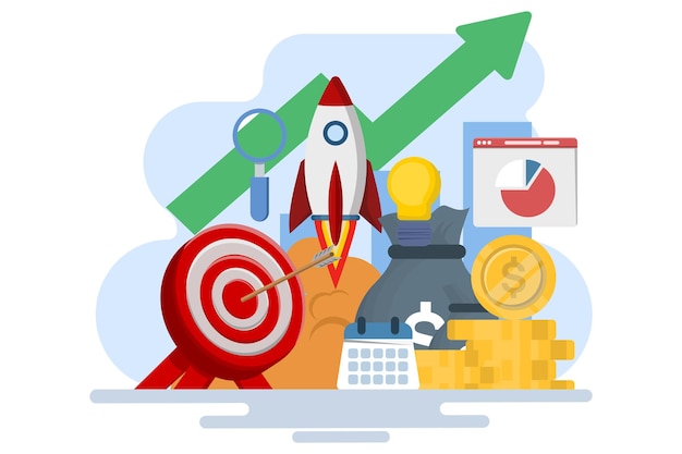 startup business project concept or business project planning or successful startup launch