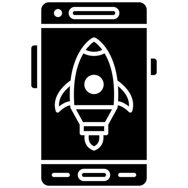 Startup Glyph Solid Black Illustration