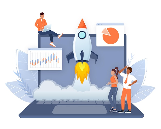 Startup new business project Idea through planning and strategy time management realization