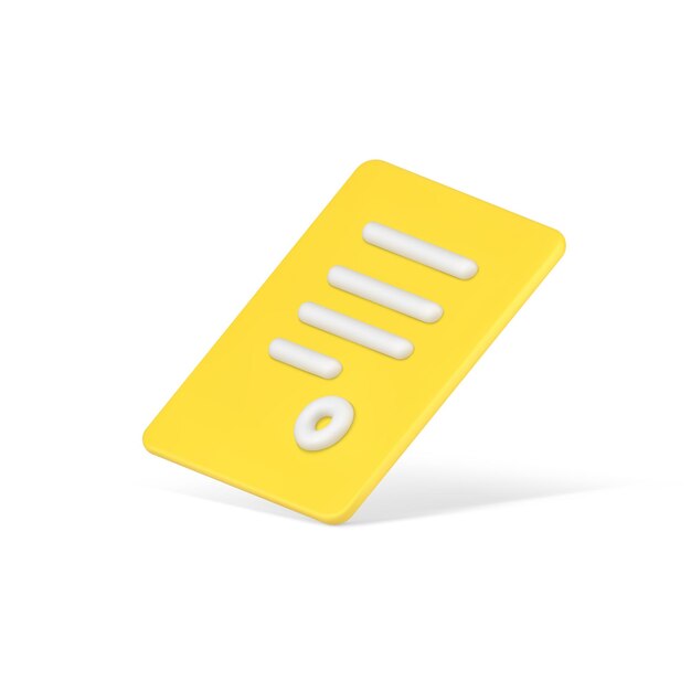 state yellow 3d contract with seal business volumetric sheet with stripes of text and round stamp