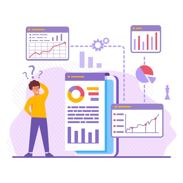Statistical and data analysis Monitoring on web report dashboard People analyzing growth charts