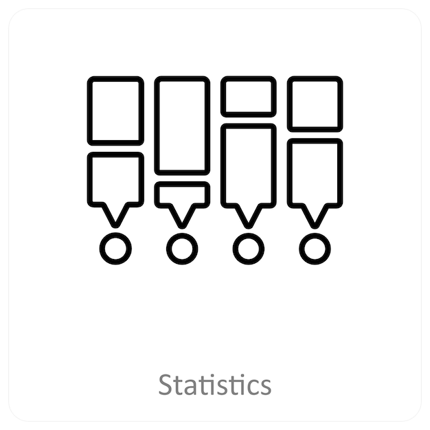 Statistics and Big data icon concept