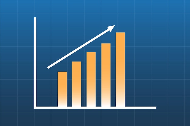 Statistics graph concept Colored flat vector illustration isolated
