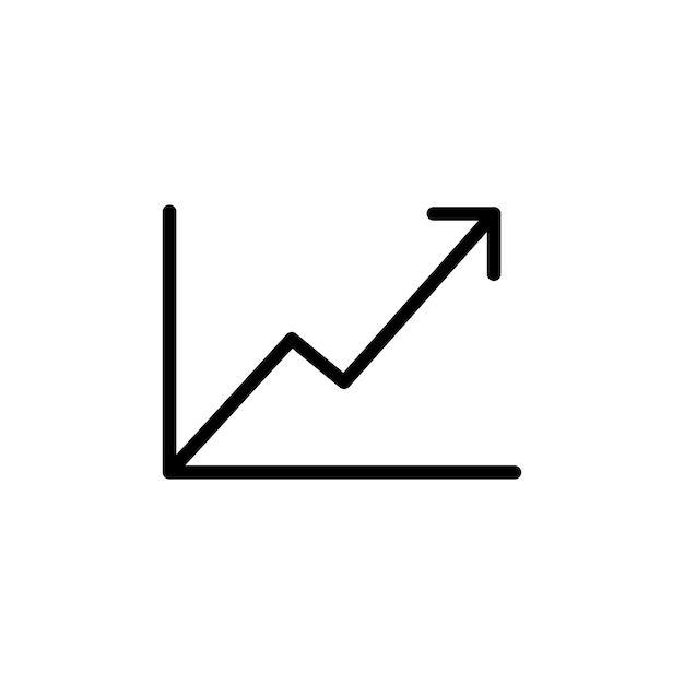 Stats icon set economy statistic line bar vector symbol market forecast increase chart sign estimate profit analysis pictogram higher growth trend sign in black filled and outlined style