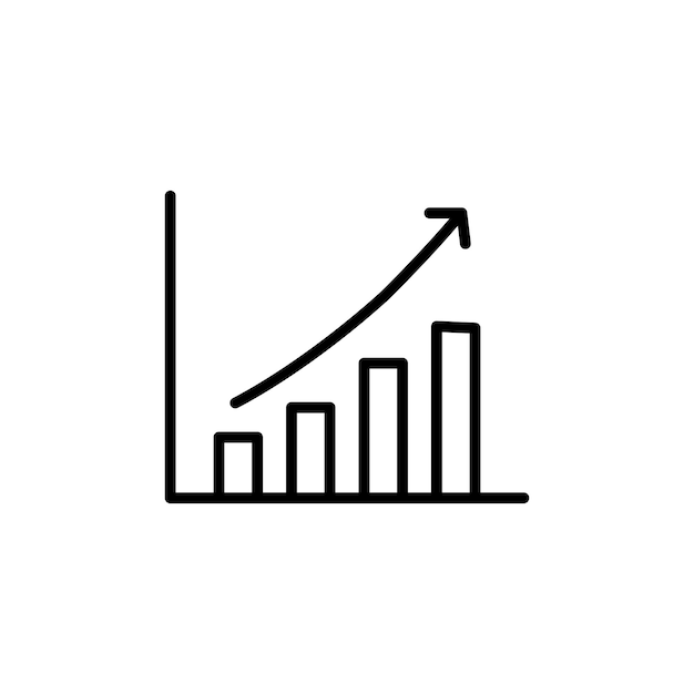 stats icon set economy statistic line bar vector symbol market forecast increase chart sign estimate profit analysis pictogram higher growth trend sign in black filled and outlined style