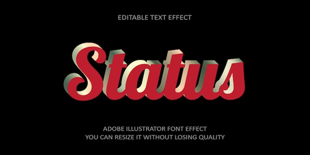 status vector text font effect