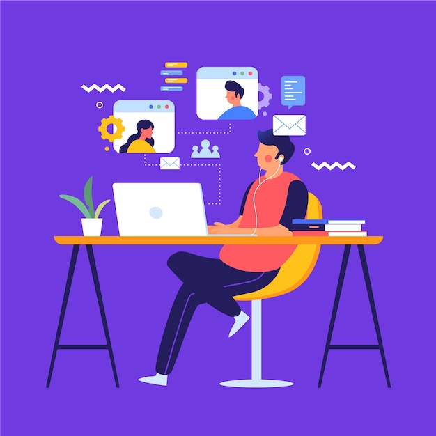 Stay at home working telecommuting