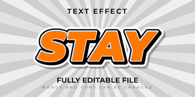 Stay Text Effect Orange Design