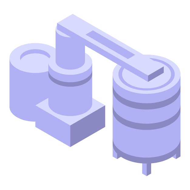 Steel plant process line icon isometric vector Iron gear